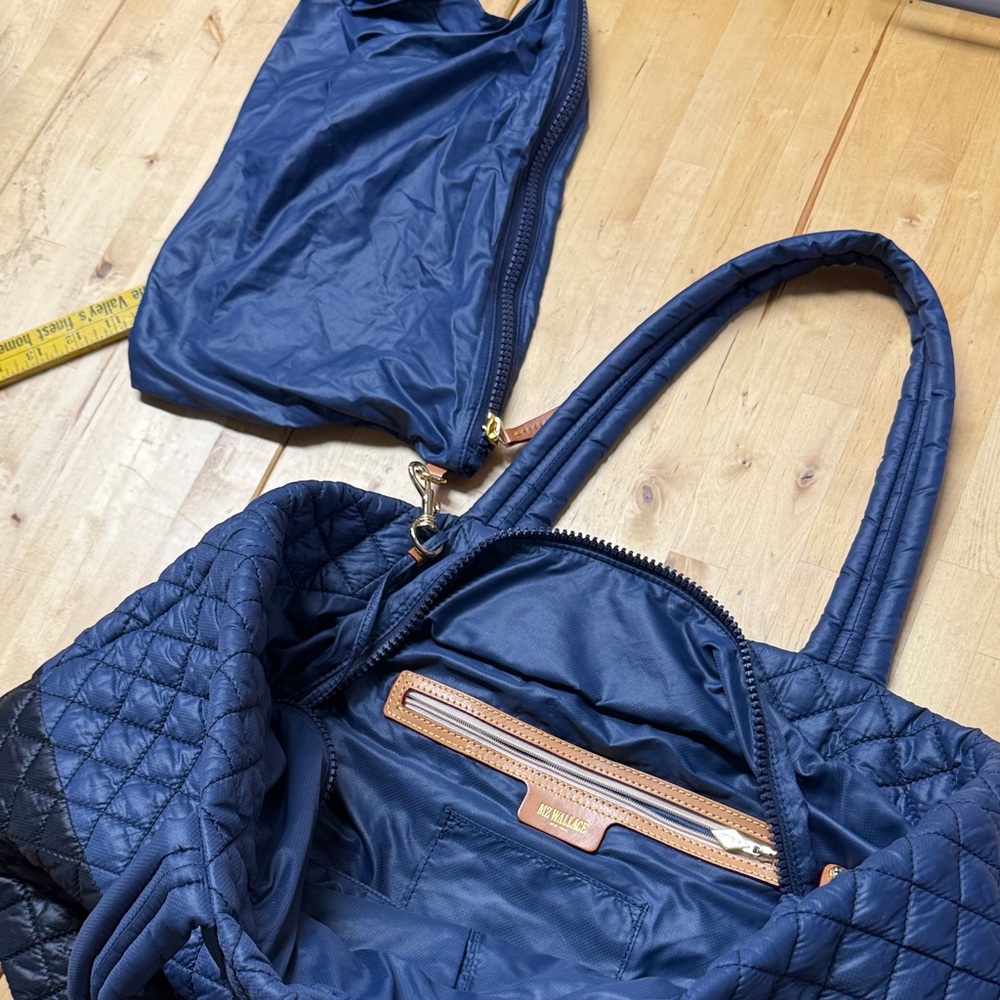 MZ Wallace Quilted Navy and Black Two-Tone Tote Bag - Picture 10 of 11